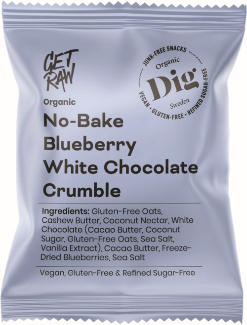 Dig GET RAW No-Bake Blueberry White Chocolate Crumble 35 g