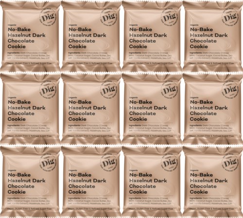 Dig Organic No-Bake Hazelnut Dark Chocolate Cookie 12 x 35g