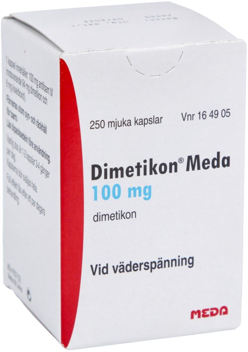 Dimetikon Meda Kapsel 100mg 250 st
