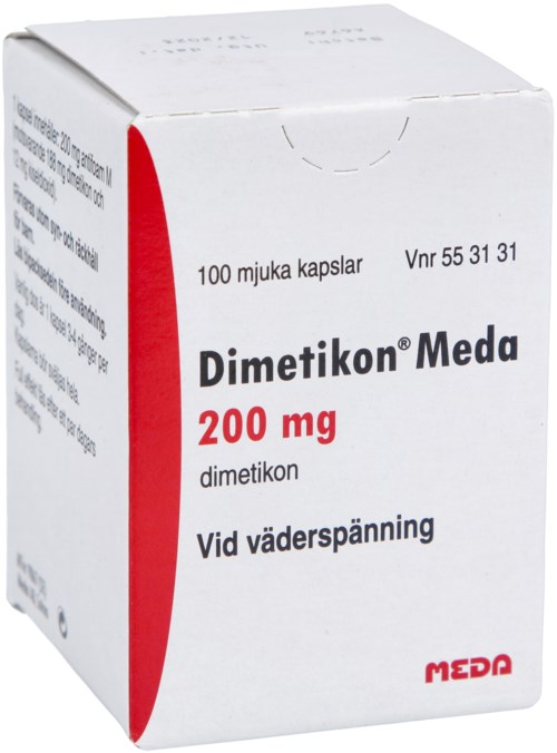 Dimetikon Meda Kapsel 200mg 100 st