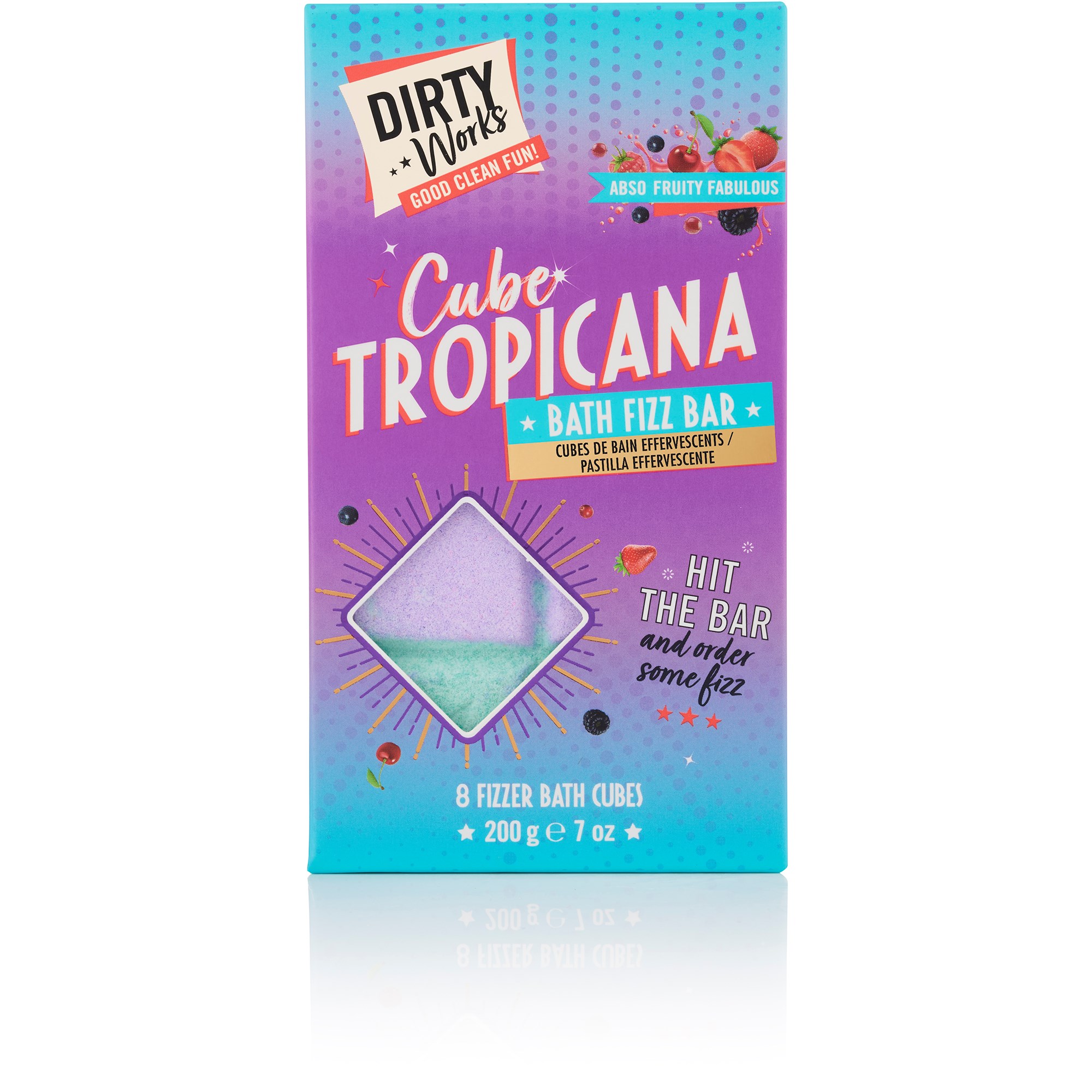 Läs mer om Dirty Works Cube Tropicana Fruity Bath Bomb Bar 200 g
