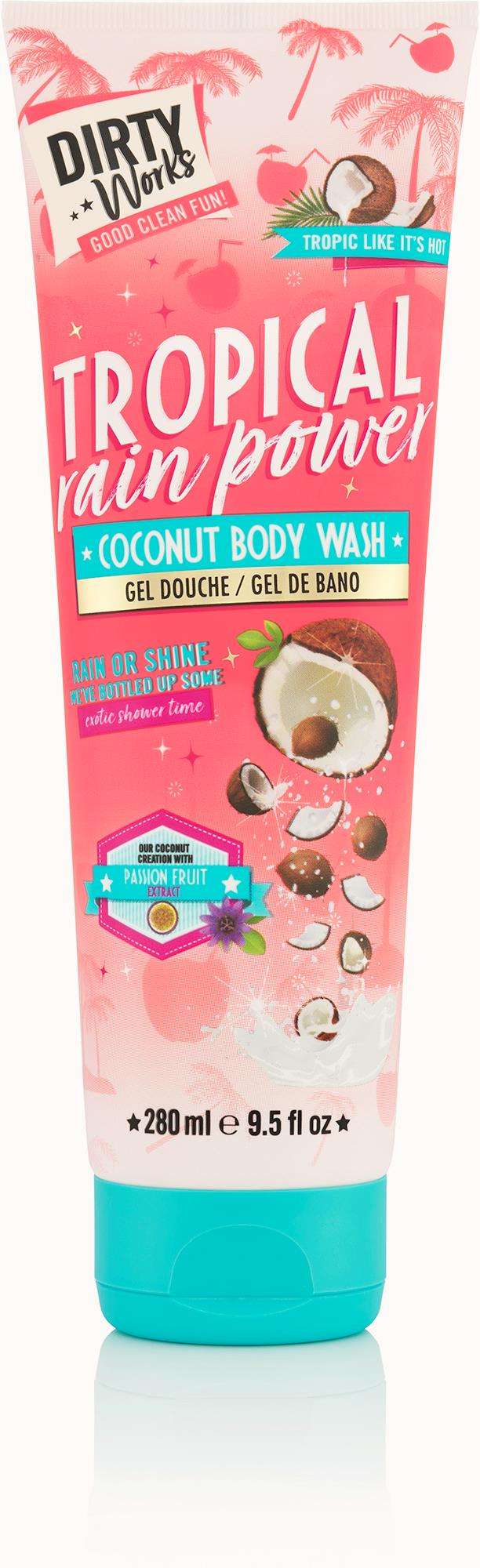 Dirty Works Tropical Rain Power Coconut Body Wash 280 ml