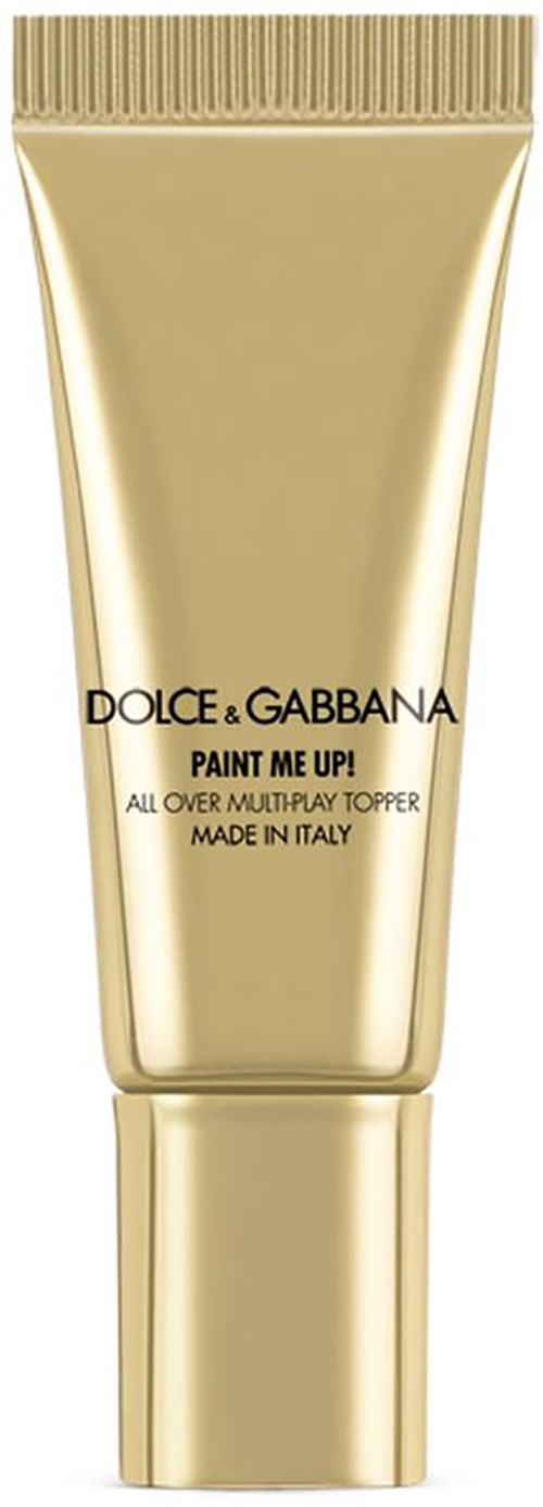Guld tube med sort tekst til Dolce & Gabbana malingsprodukt lavet i Italien.