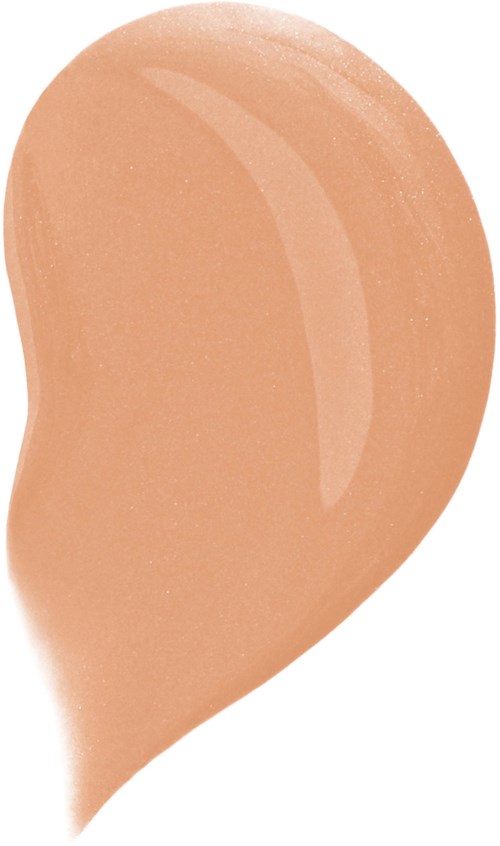 A beige makeup drop with a glossy finish and smooth surface.