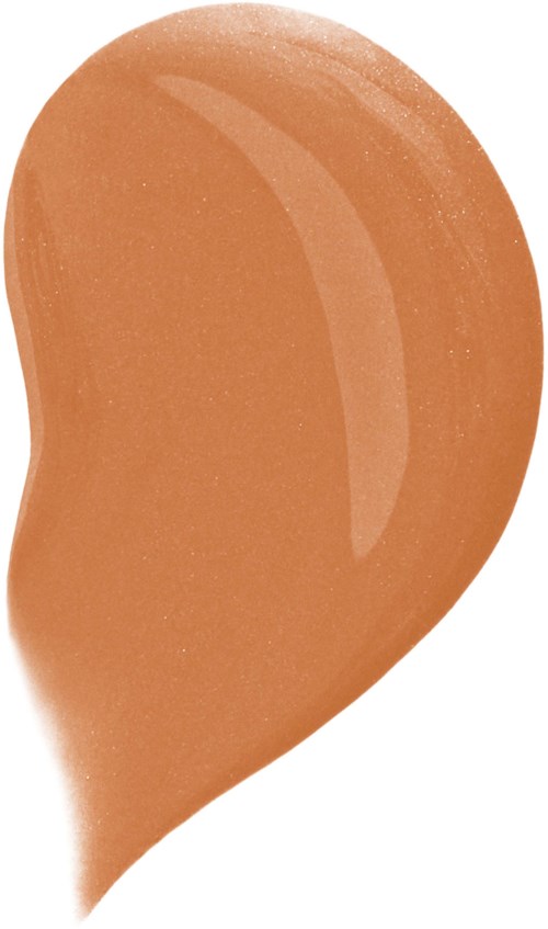 A smooth, light brown teardrop-shaped object with a shiny surface.