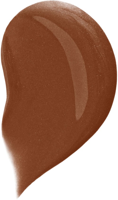 A large, brown, teardrop-shaped object with a shiny surface and smooth edges.