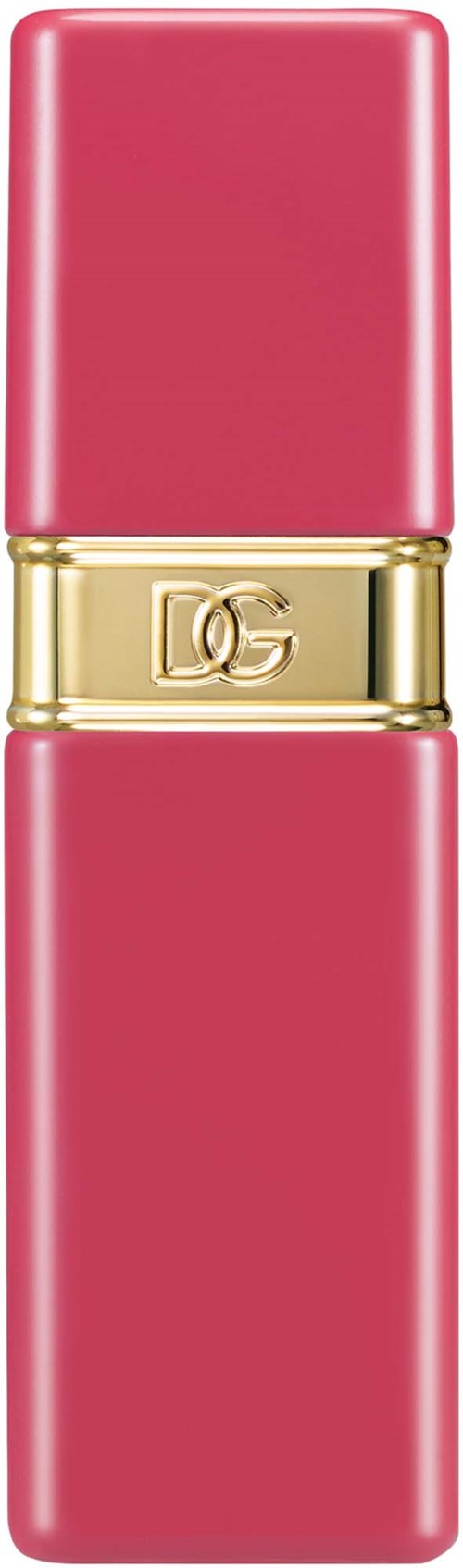 Ein rosa Lippenstift mit goldnem Band und den Buchstaben DG.