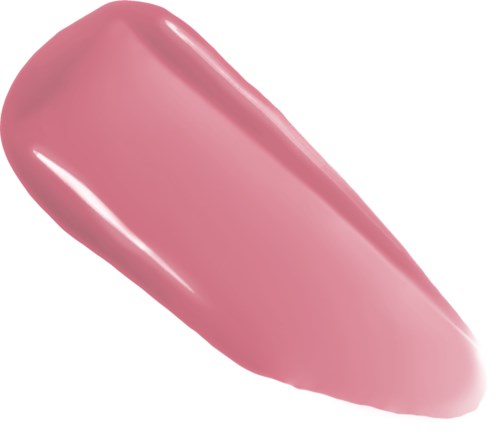 En rosa målarstrykning eller -streak med en glänsande, slät yta på en vit bakgrund.