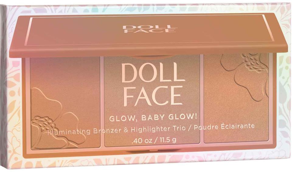 Doll Face Glow, Baby, Glow 3 Shade Glow/Highlighter Beach Bu