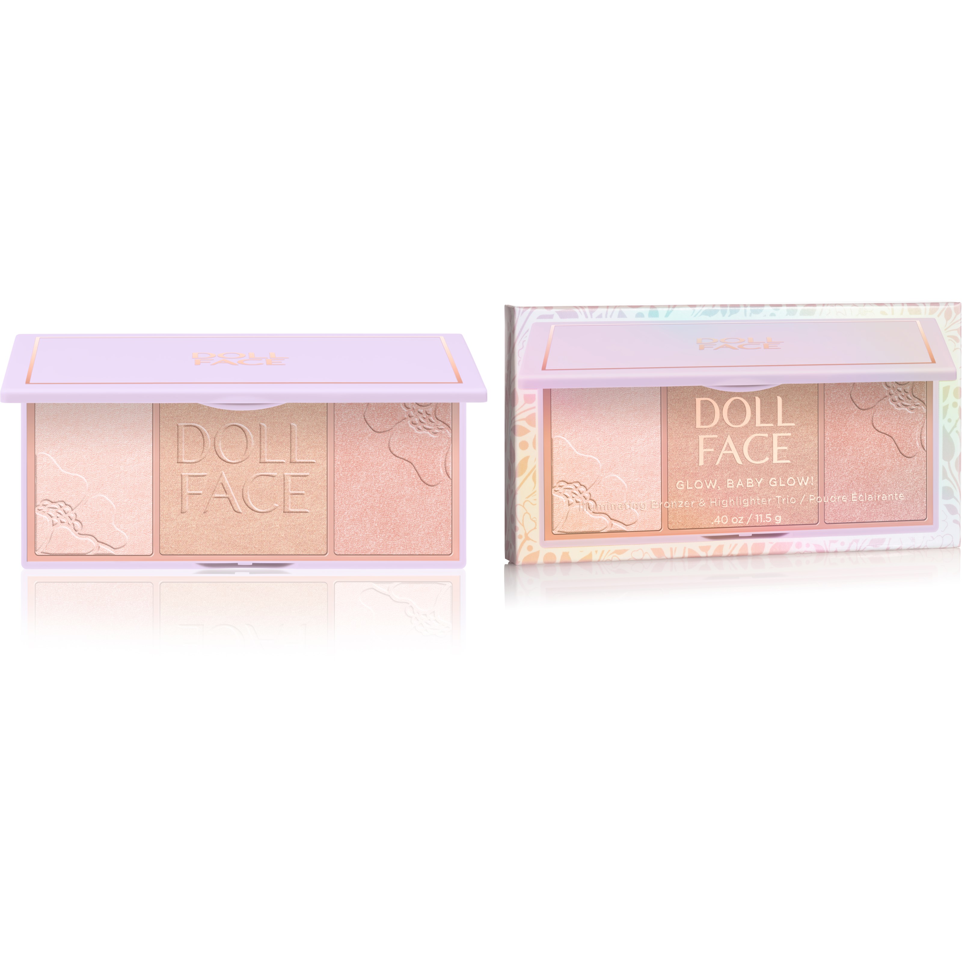 Doll Face Glow Baby Glow 3 Shade Glow/Highlighter Hollywood Halo