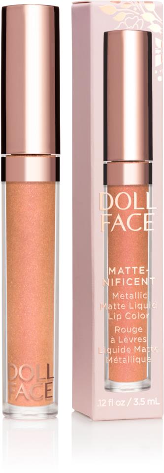Doll Face Matte-Nificent Metallic Liquid Lipcolor Luna Gold