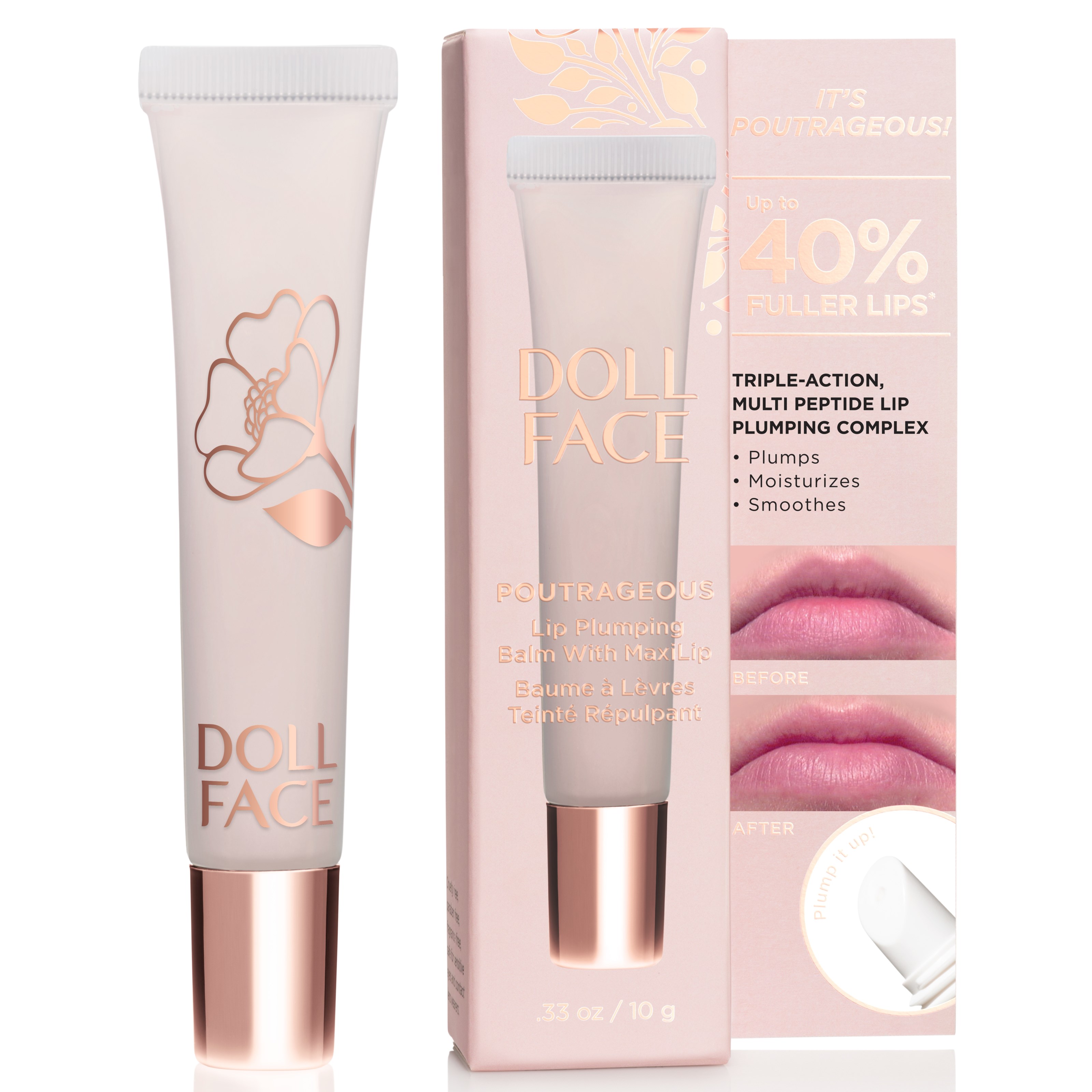 Läs mer om Doll Face Poutrageous! Plumping Balm With Maxilip Clear