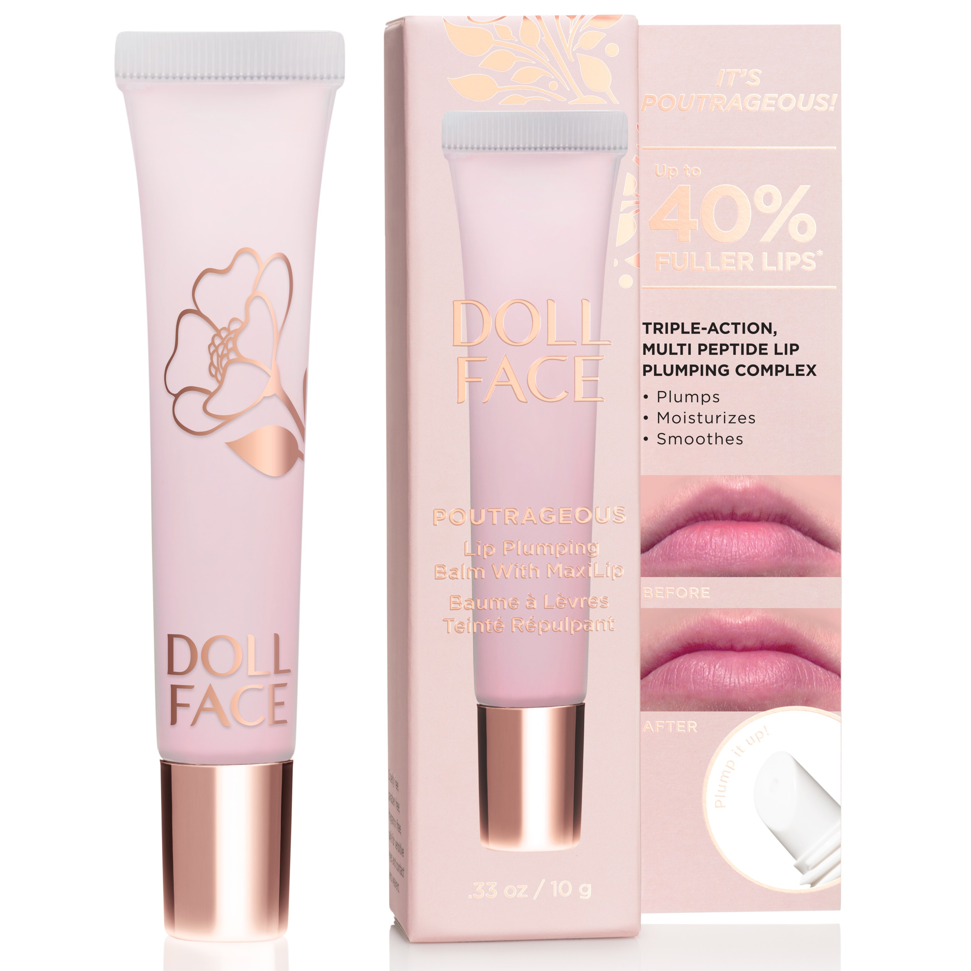 Läs mer om Doll Face Poutrageous! Plumping Balm With Maxilip Pink Tint