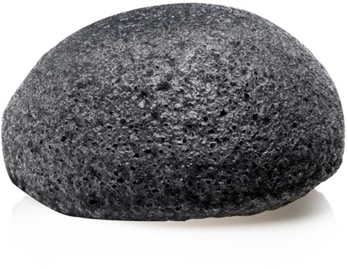 A smooth, dark gray stone with a rough, porous surface. It is rounded and has a natural look.