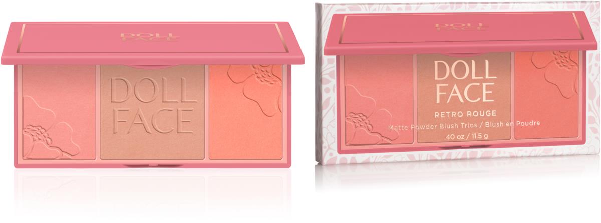 Doll Face Retro Rouge Matte Powder Blush Trios Marilyn