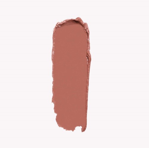 A brownish-beige makeup swipe or smear on a white background.