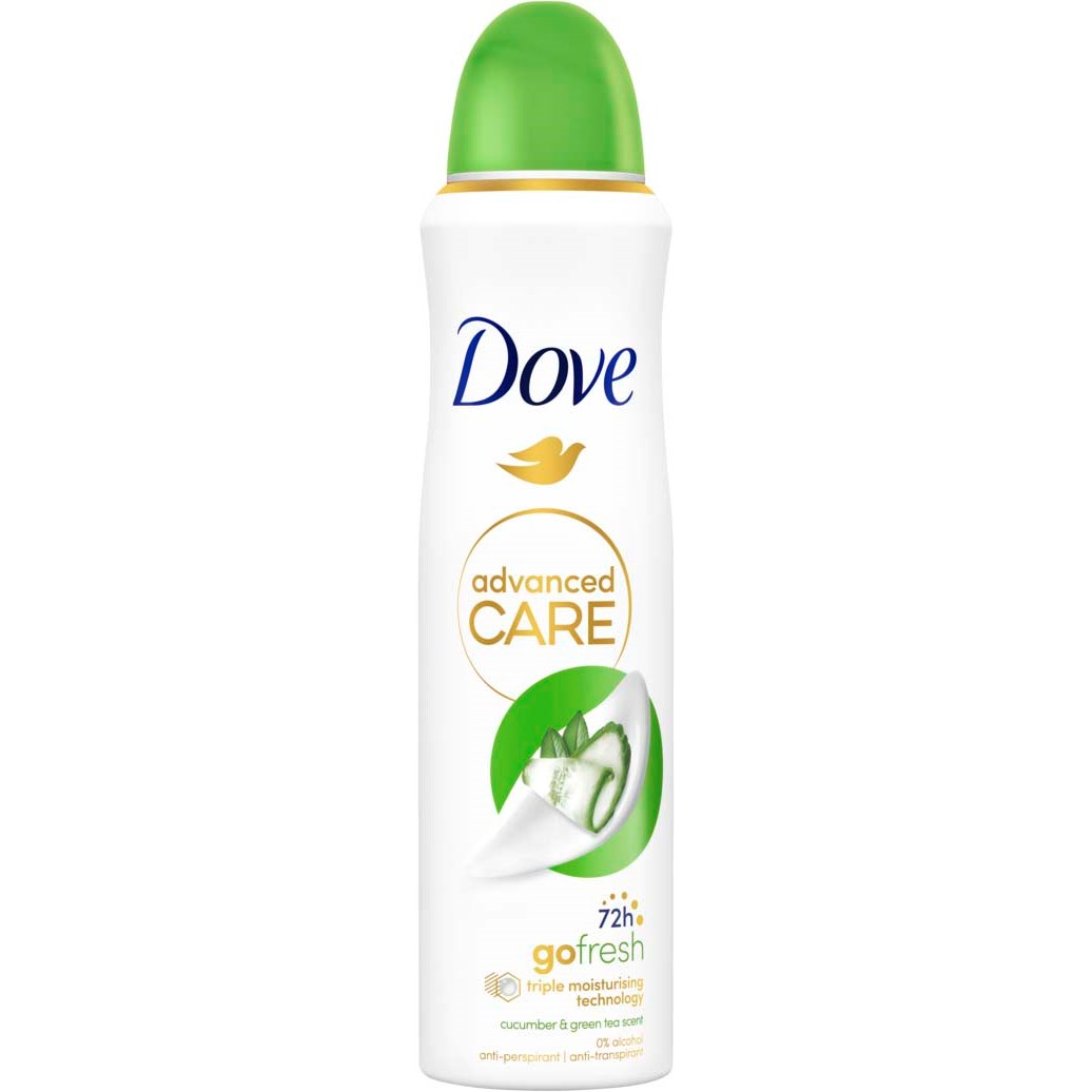 Läs mer om Dove 72h Advanced Care Go Fresh Cucumber & Green Tea Spray 150 ml