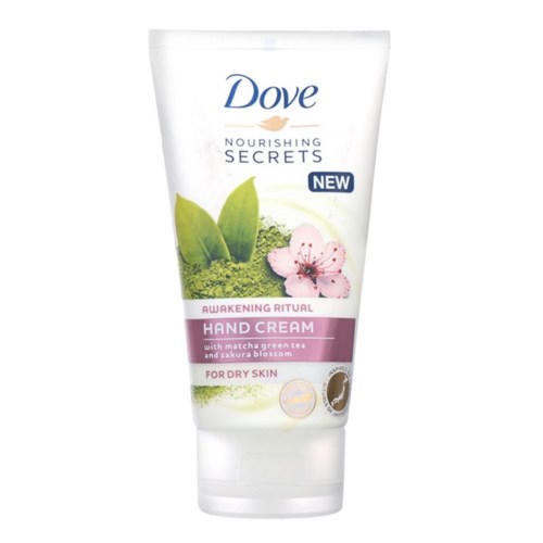 Dove närande handkräm för torr hud, med matcha grönt te och sakura blomma, från serien Nourishing Secrets.