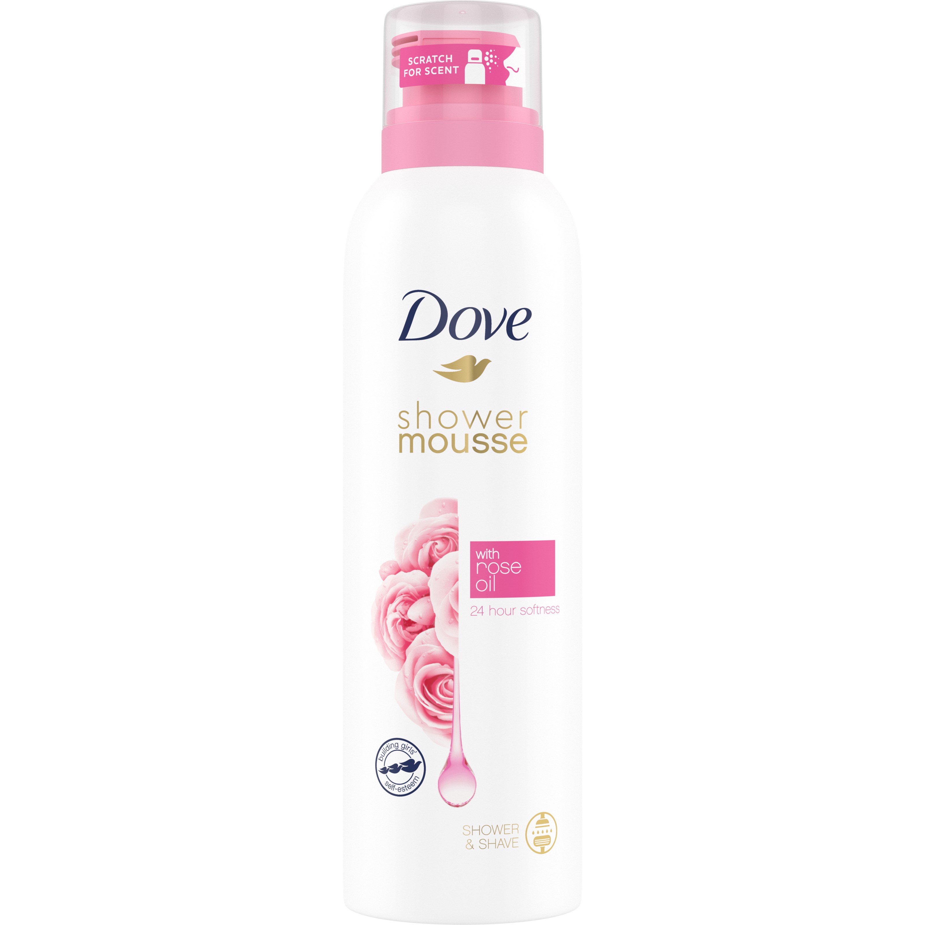 Läs mer om Dove Shower Mousse Rose Oil 200 ml