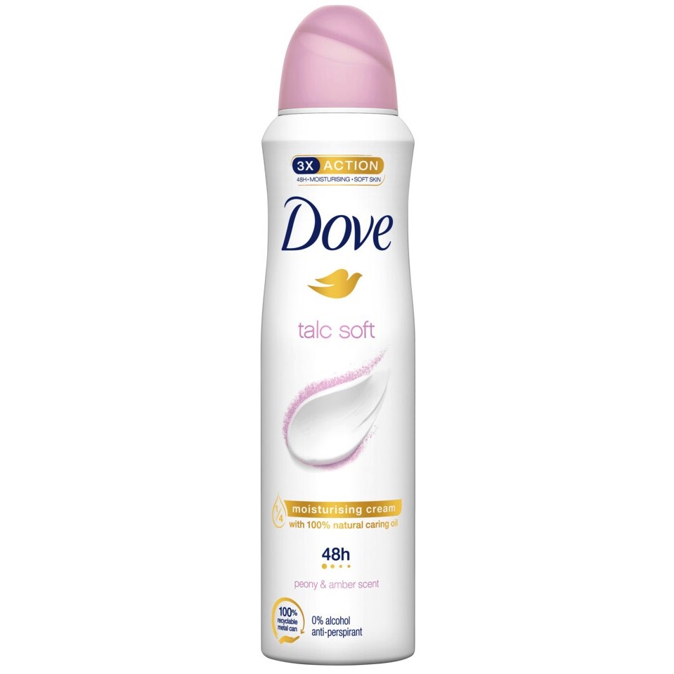 Läs mer om Dove Talc Soft 48H Antiperspirant Deo Spray 150 ml
