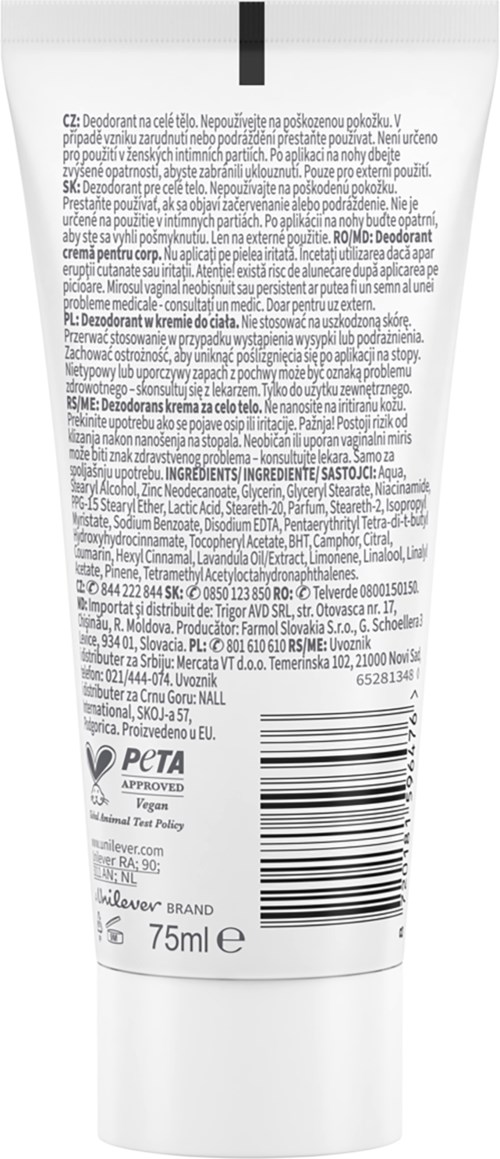 Dove Whole Body Deodorant Lavender & Chamomile Deodorant Cream 75 ml
