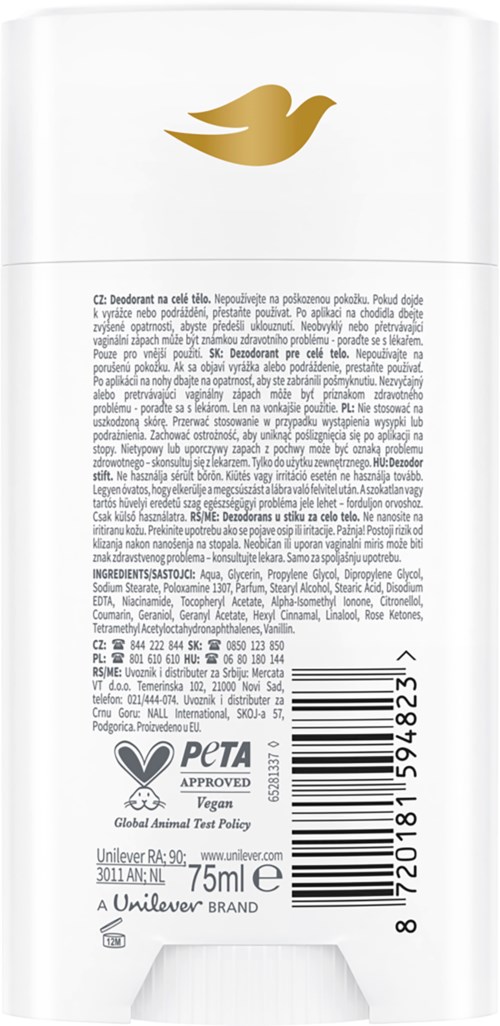 Dove Whole Body Deodorant Raspberry & Rose Deodorant Stick 75 ml