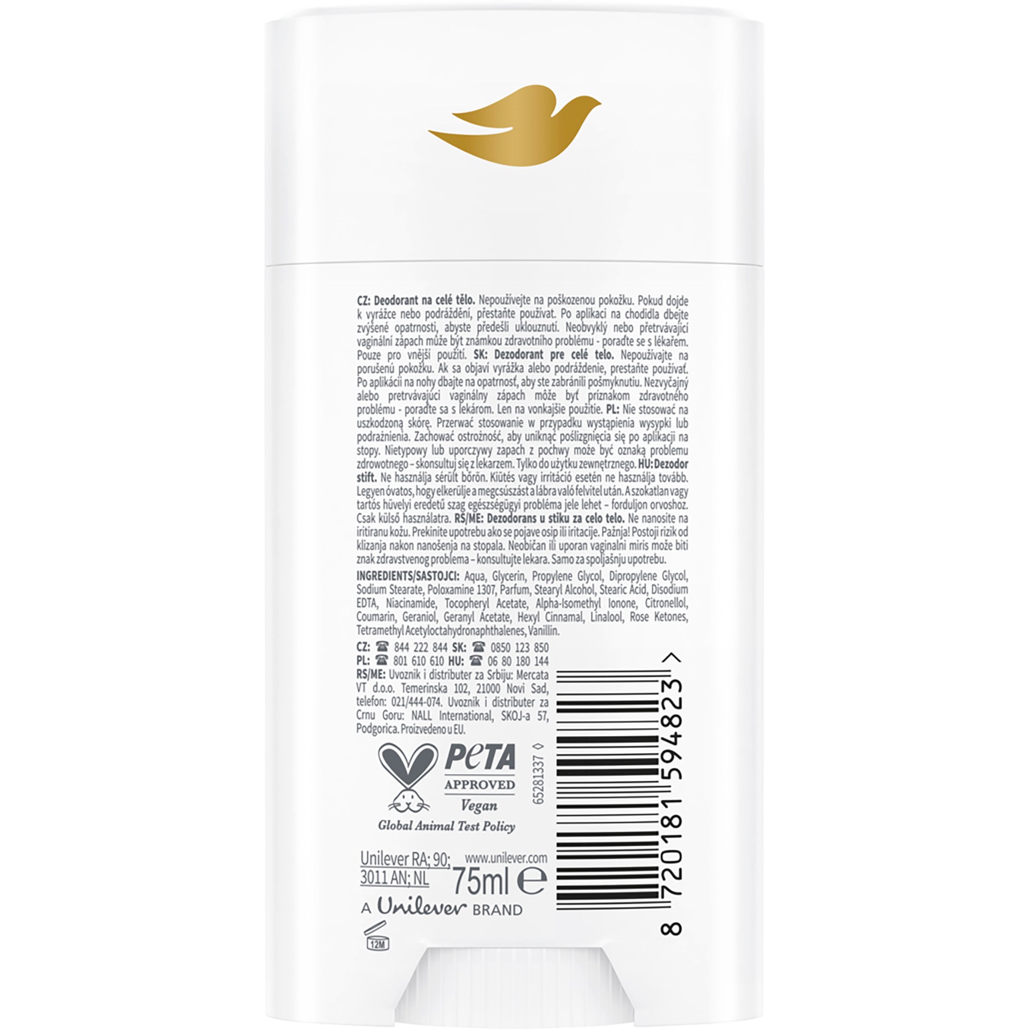 Dove Whole Body Deodorant Raspberry & Rose Deodorant Stick 75 ml (obrázok 2)