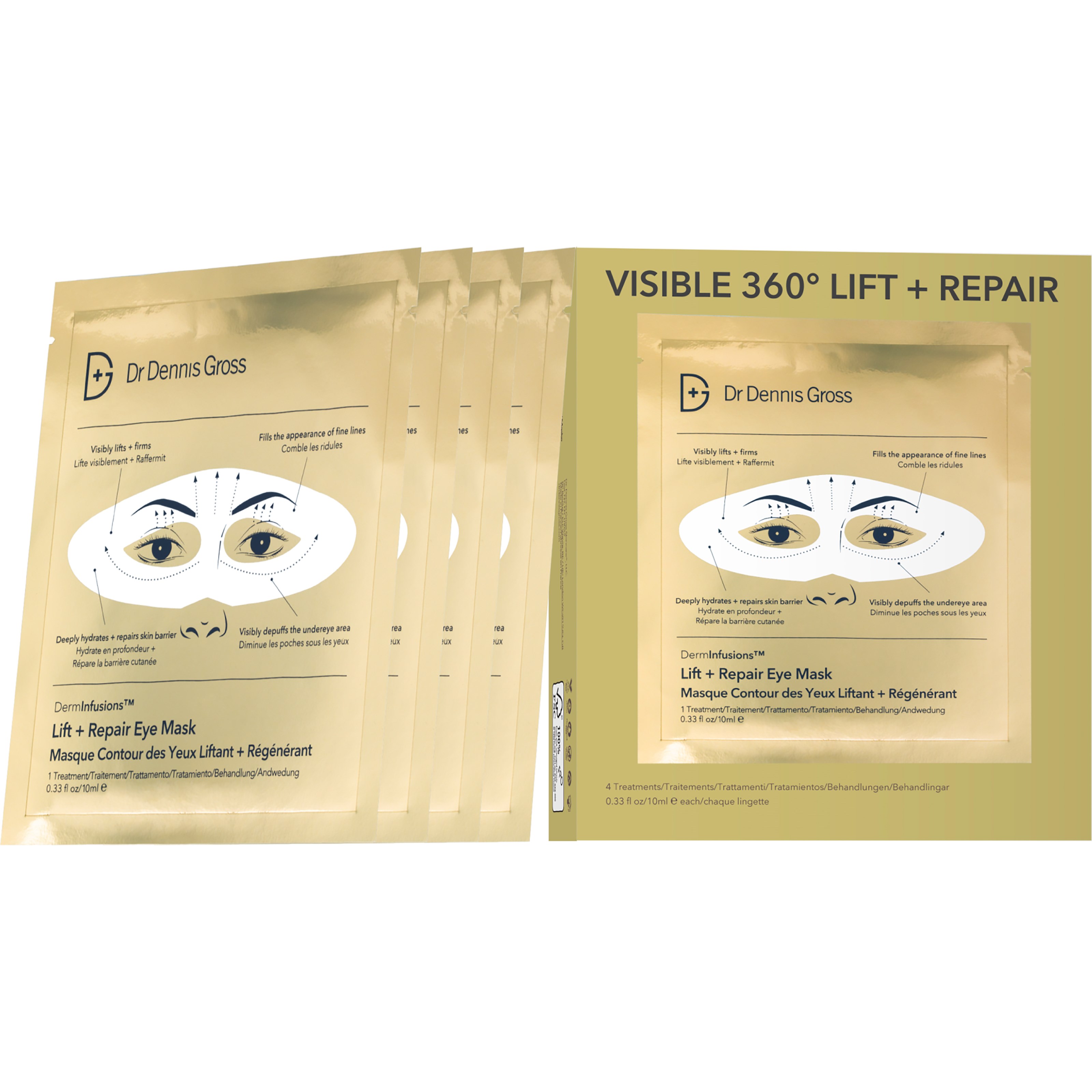 Dr Dennis Gross Lift + Repair Eye Mask 4 stk