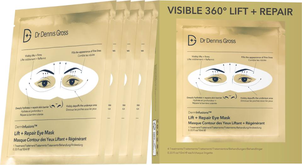 Dr Dennis Gross Skincare DermInfusions™ Lift + Repair Eye Mask 4-pack