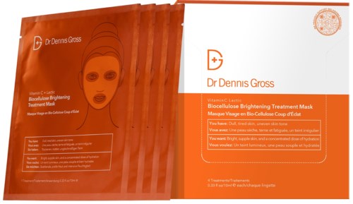 Dr Dennis Gross Vitamin C + Lactic Biocellulose Brightening Treatment Mask 4 st