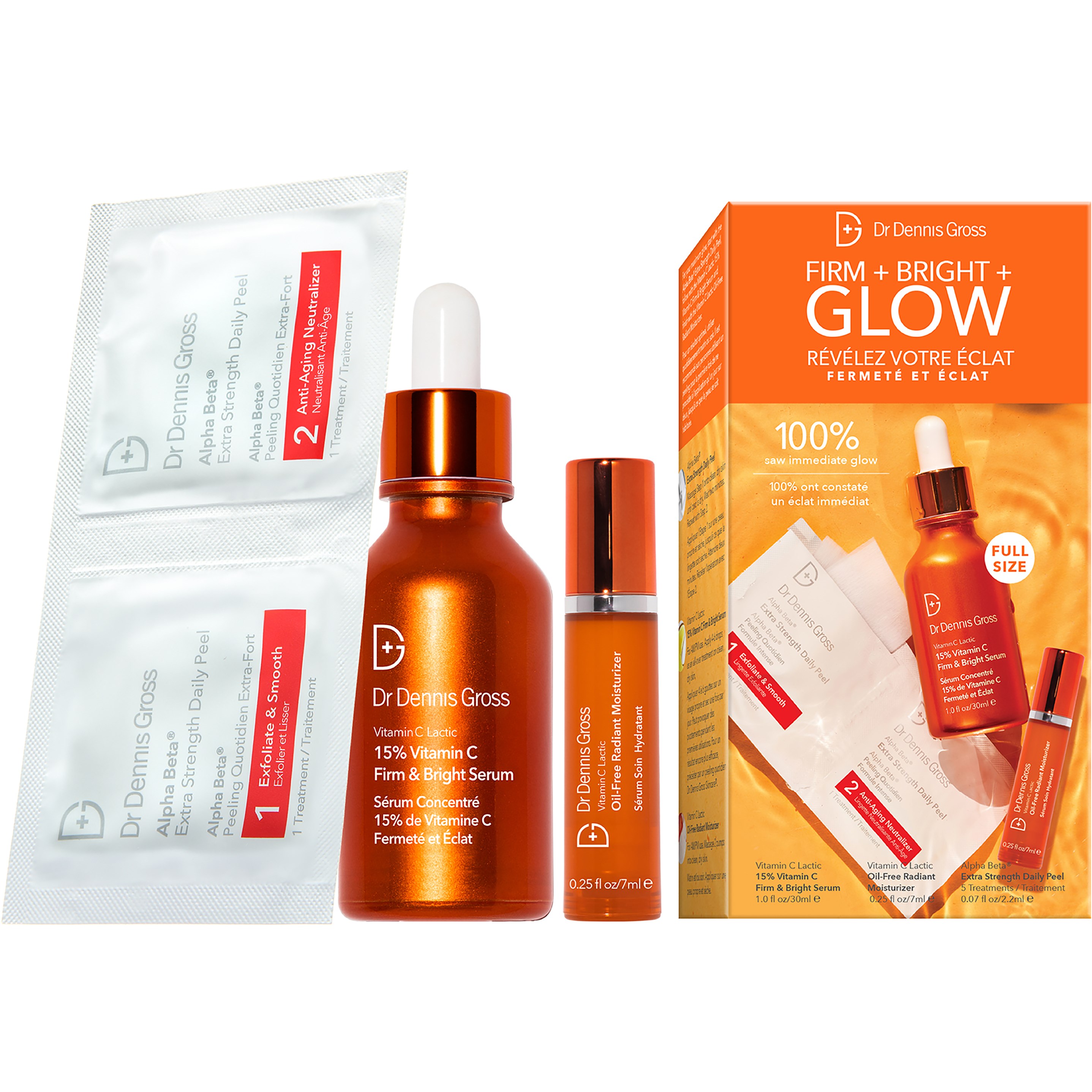 Dr Dennis Gross Vitamin C + Lactic Intro Kit Firm Bright & Glow