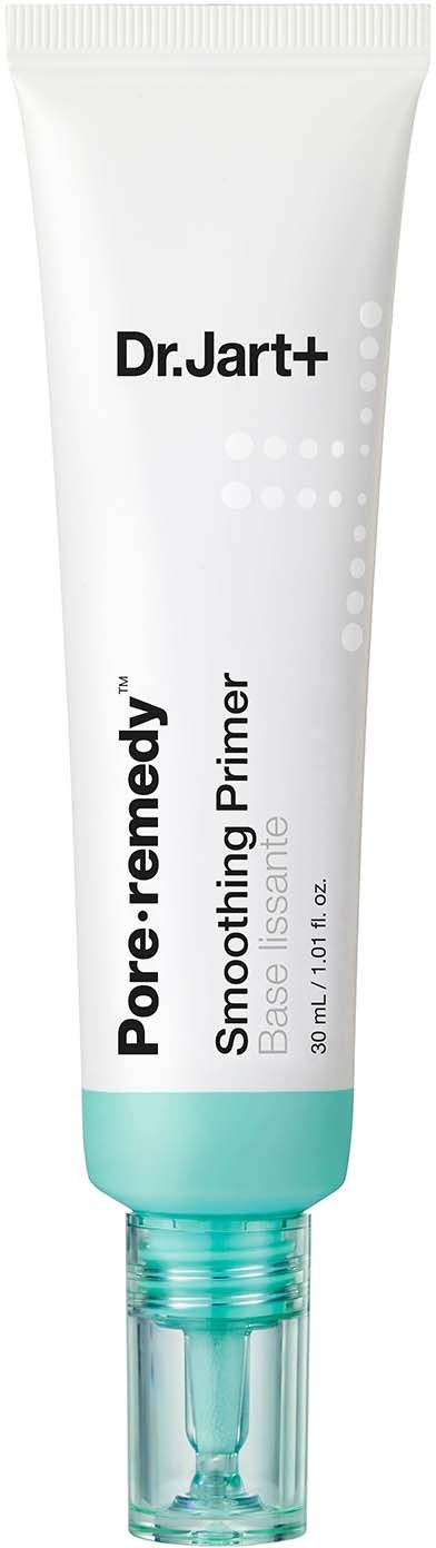 En vit tub med genomskinlig lock, märkt Dr. Jart+ Pore Remedy Smoothing Primer. Innehåller 30 ml.