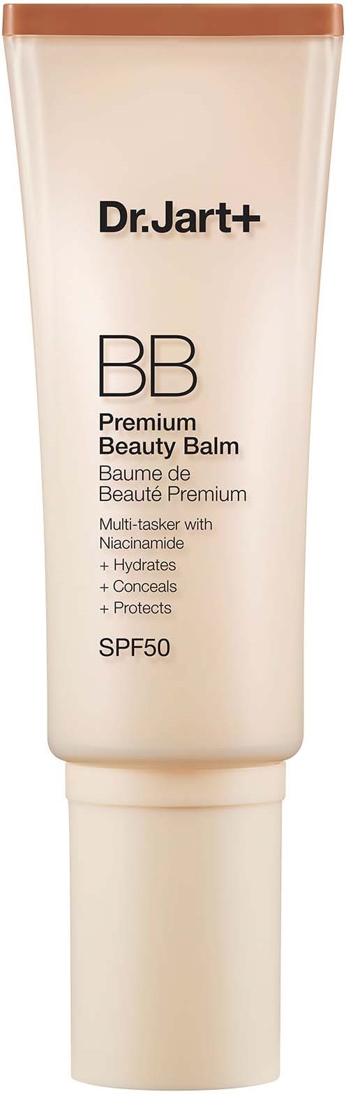 Puteli Dr. Jart+ BB Premium Beauty Balm SPF 50, kosteuttaa, peittää ja suojaa.
