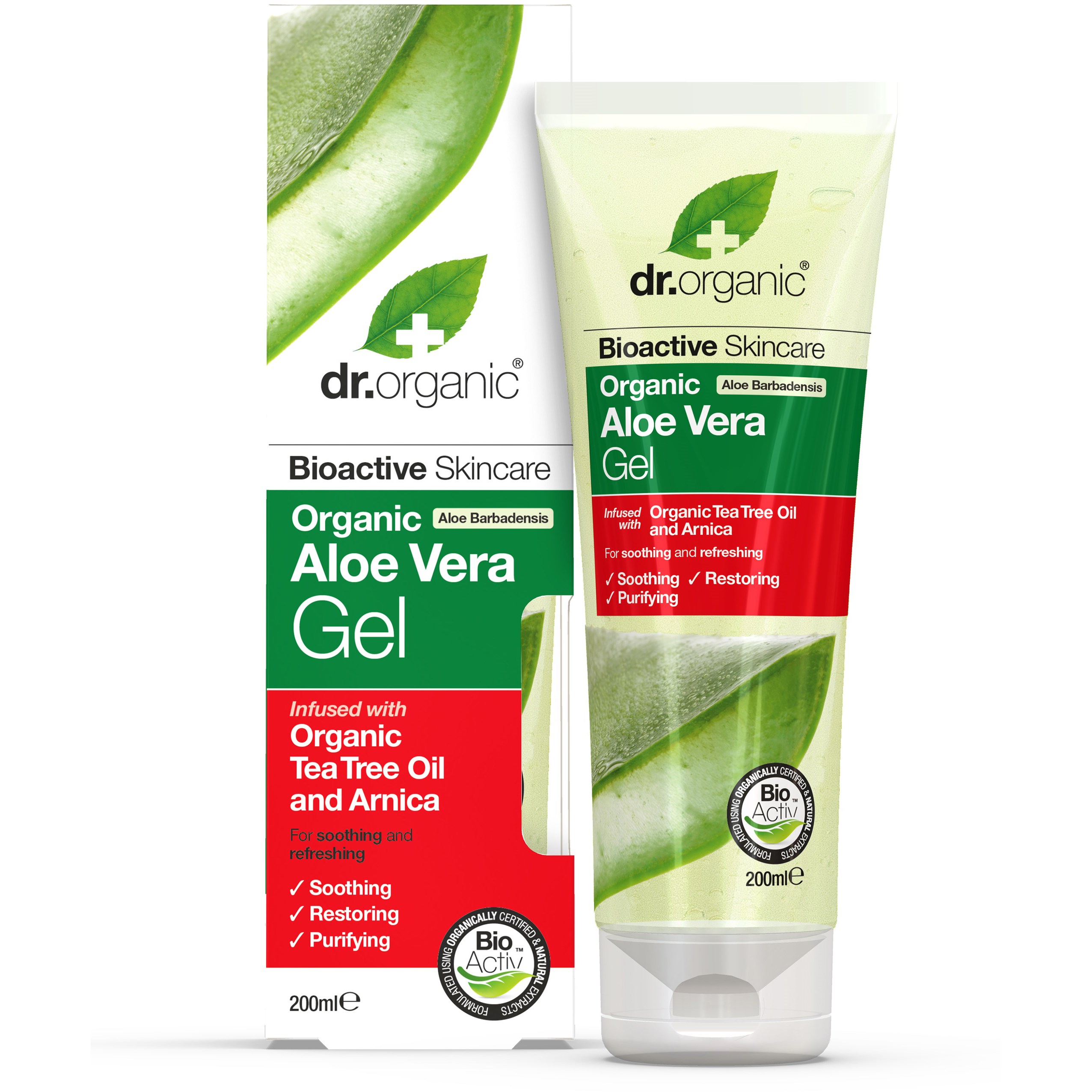 Läs mer om Dr. Organic Aloe Vera Skin Gel With Tea Tree 200 ml