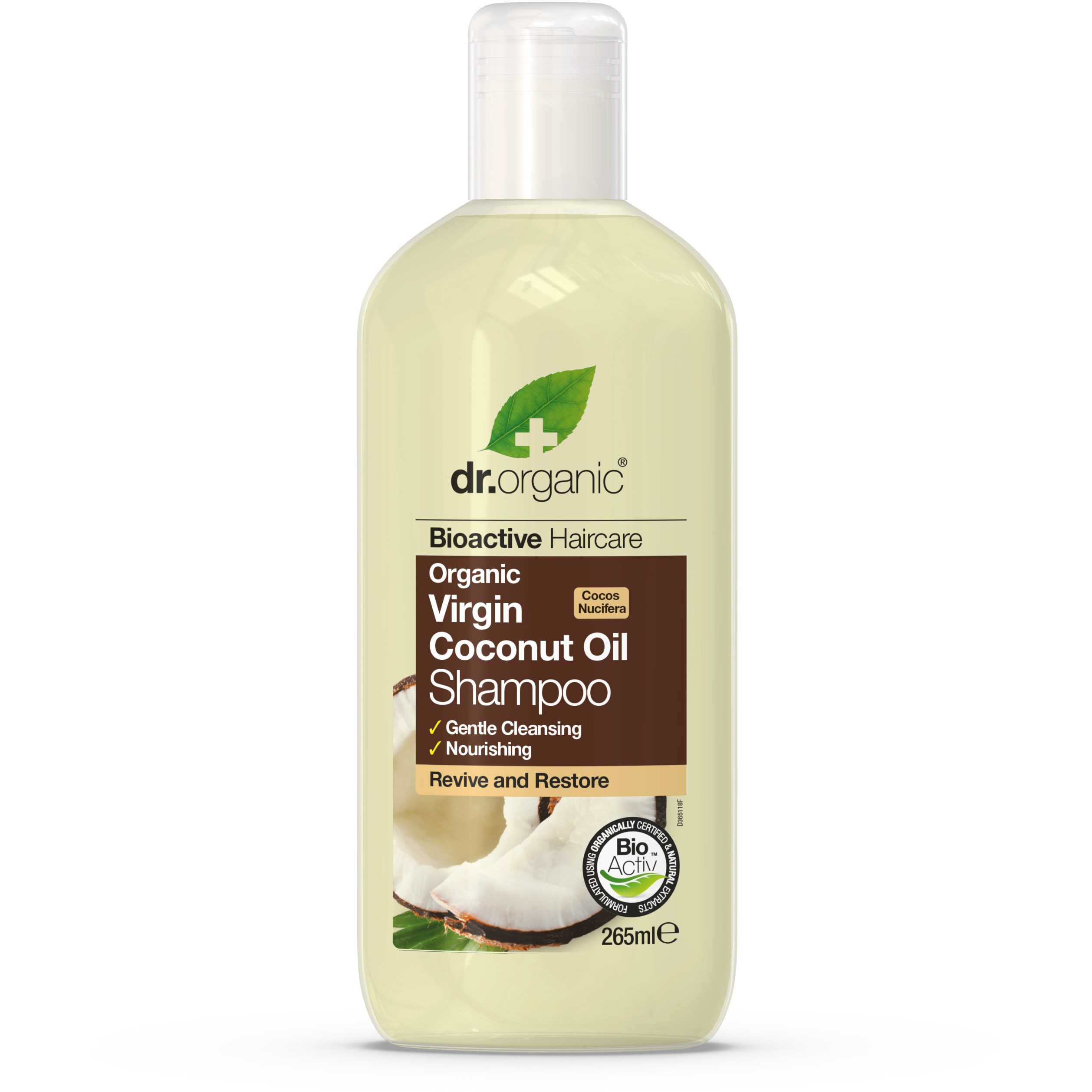 Dr. Organic Virgin Coconut Oil Shampoo, 265 ml