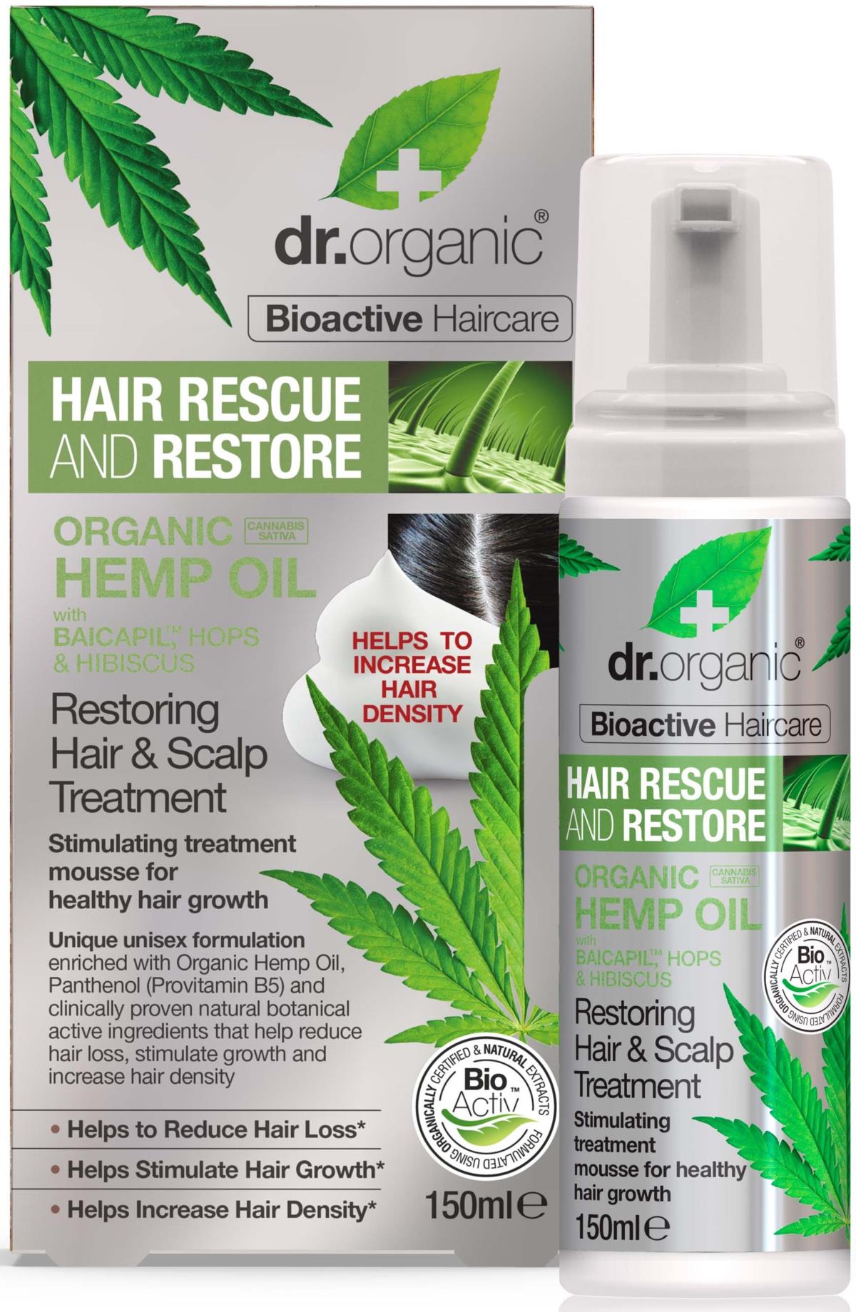 Dr. Organic Hemp Oil Hair & Scalp Treatment Mousse 150 ml
