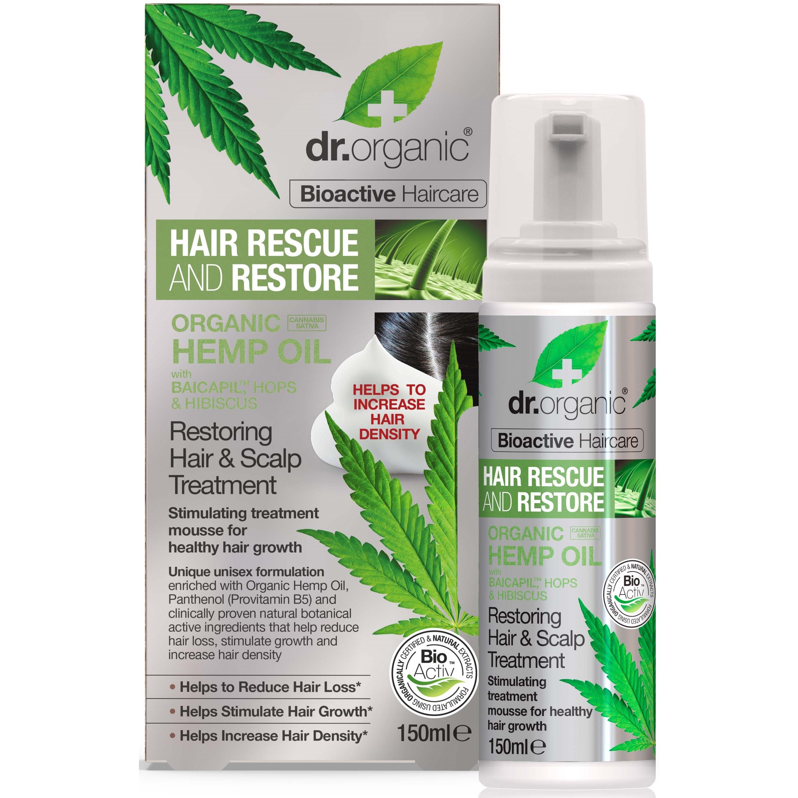 Läs mer om Dr. Organic Hemp Oil Hair & Scalp Treatment Mousse 150 ml