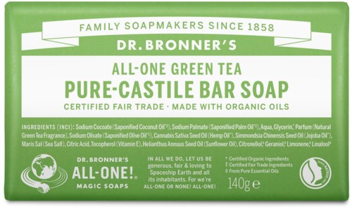 Dr. Bronner's Bar Soap Green Tea 140 g