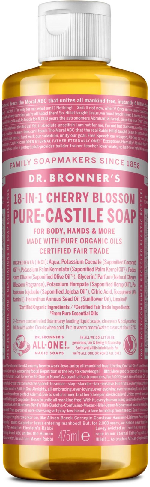 Dr. Bronner's 18-in-1 Cherry Blossom Pure-Castile Soap 475 ml