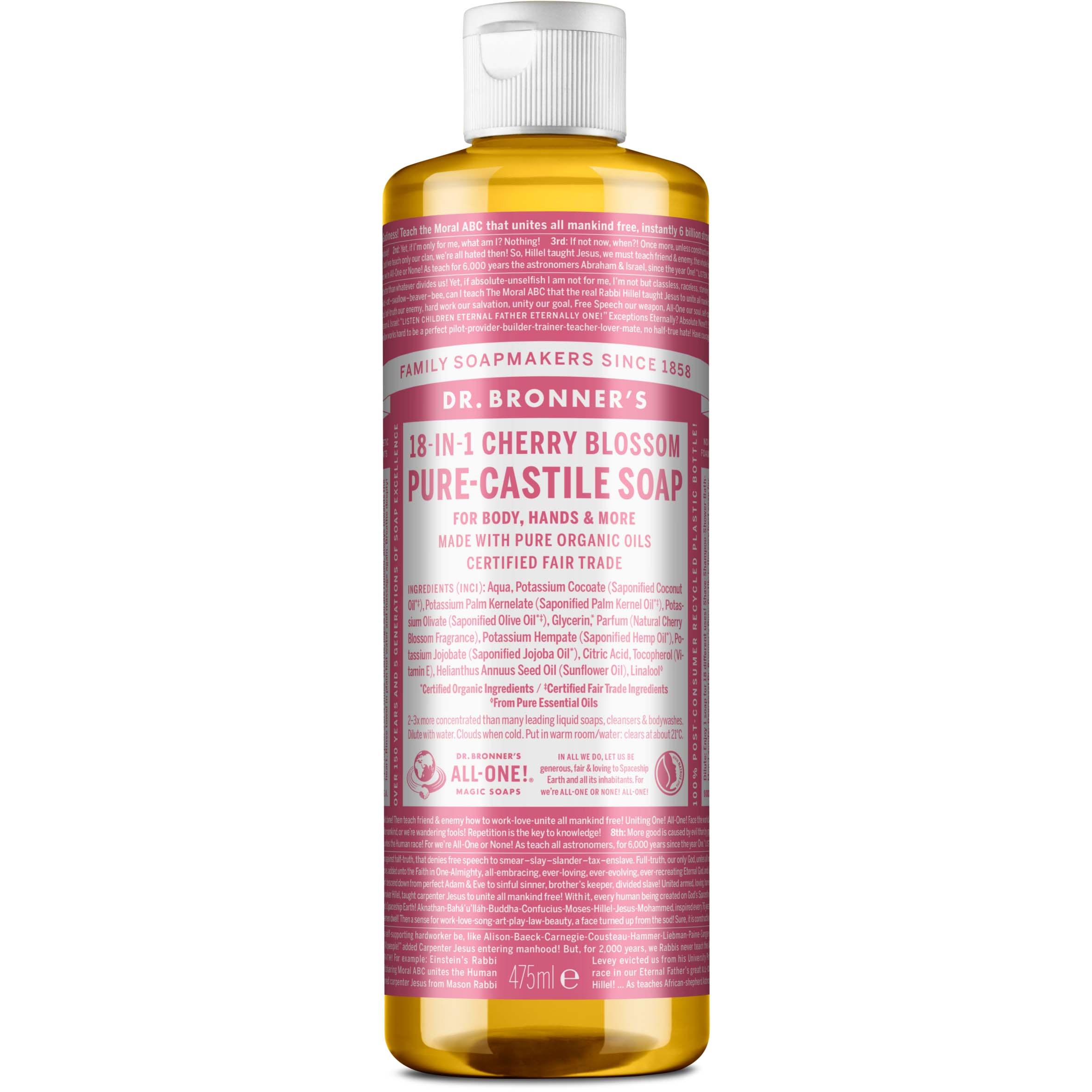 Dr. Bronner's 18-in-1 Cherry Blossom Pure-Castile Soap 475 ml billede