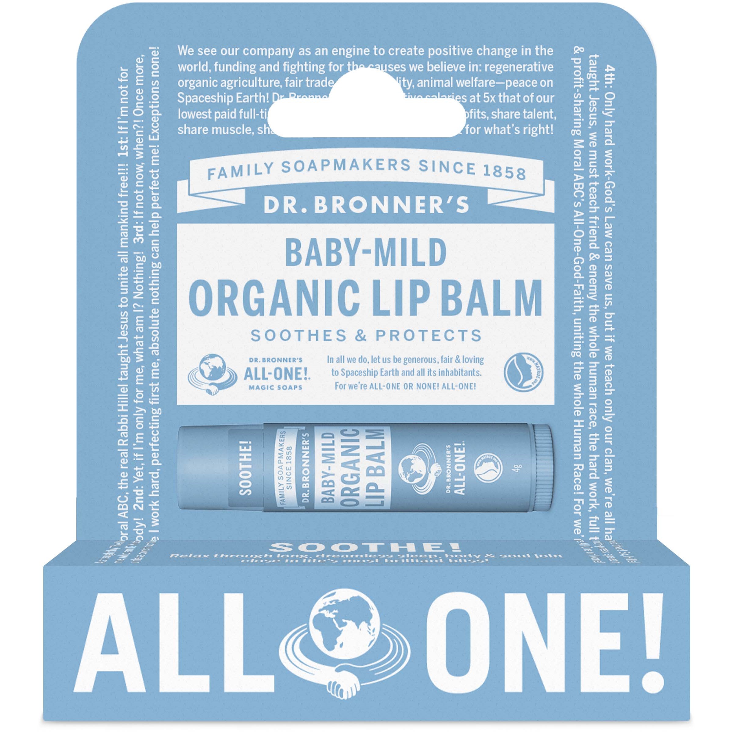 Dr. Bronner's Baby-Mild Organic Lip Balm 4 g billede