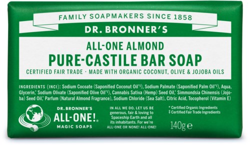 Dr Bronner S Barsoap Almond 140 G Lyko Com