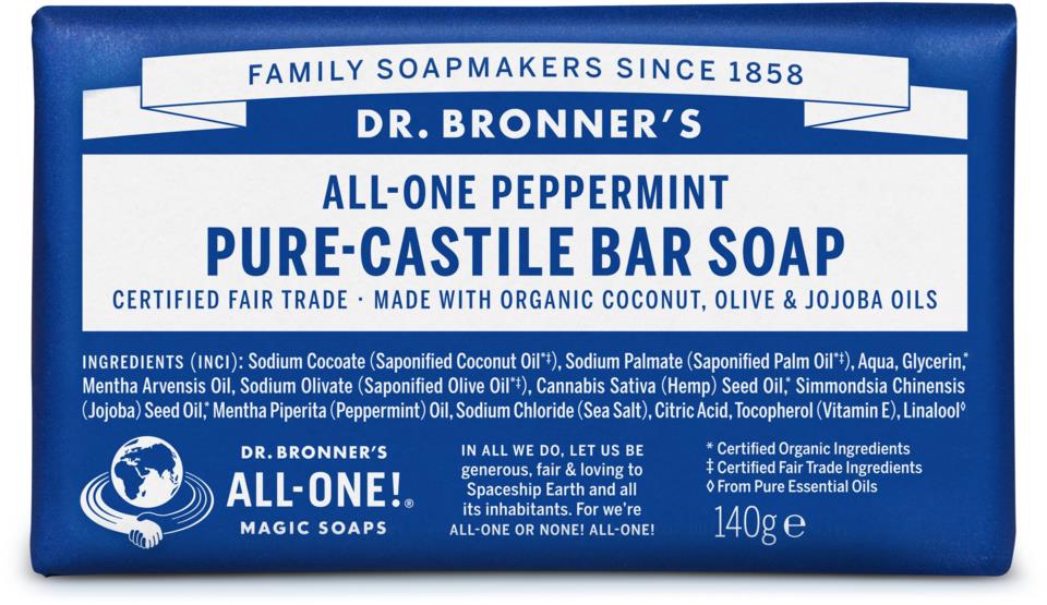 Dr.Bronner's BarSoap Peppermint 140g