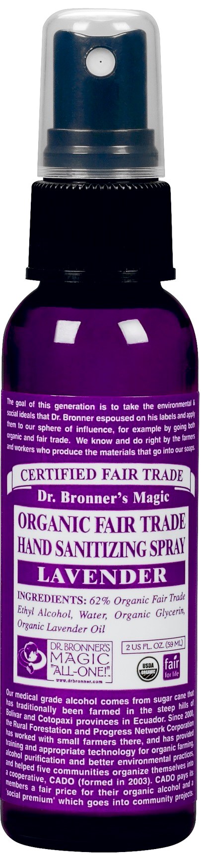 Dr. Bronner's Hand Sanitizer Lavender 59 ml