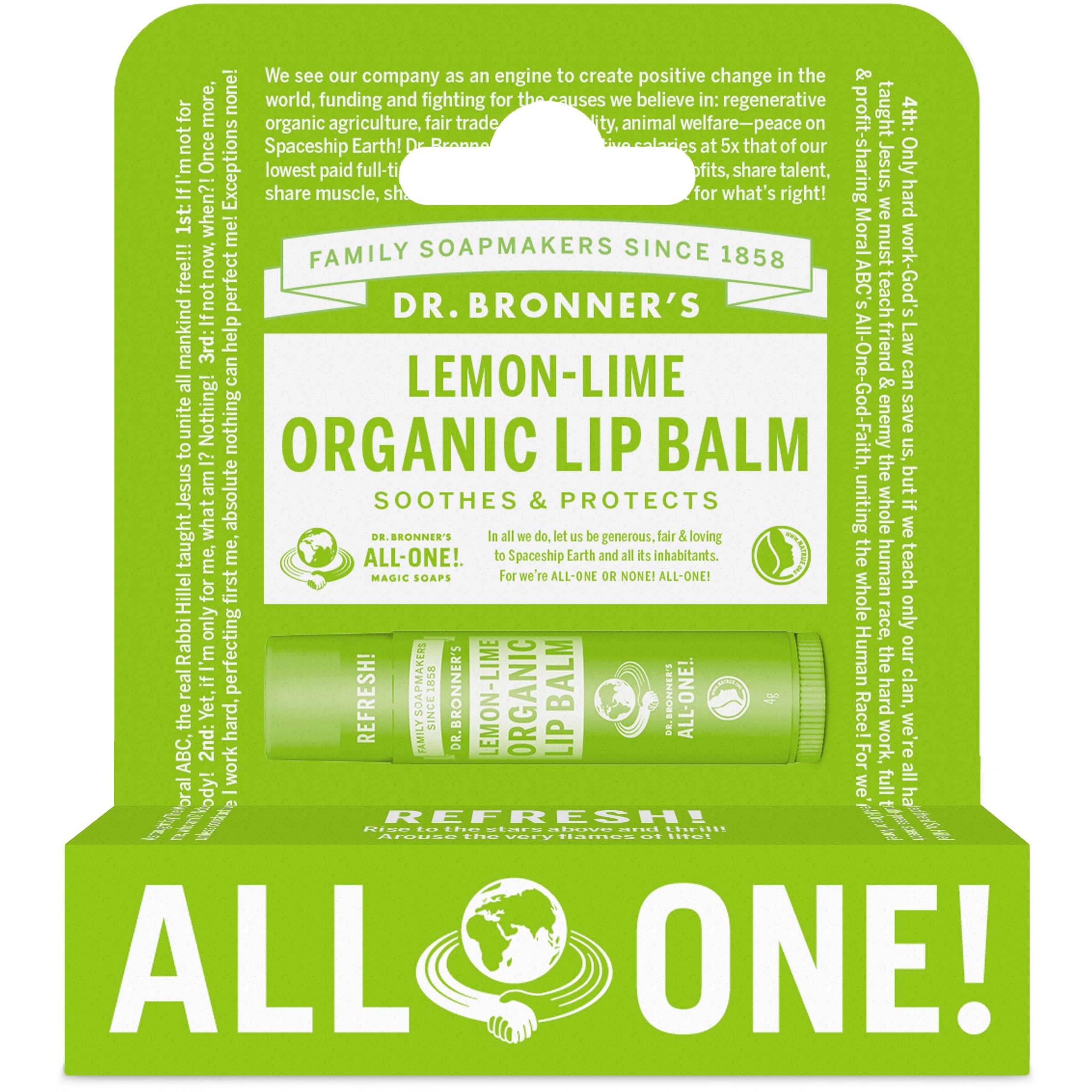 Läs mer om Dr. Bronners Lemon Lime Organic Lip Balm 4 g