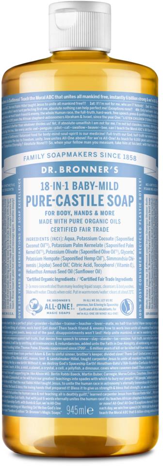 Dr.Bronner's Liquid Soap Baby-Mild (unscented) 945 ml