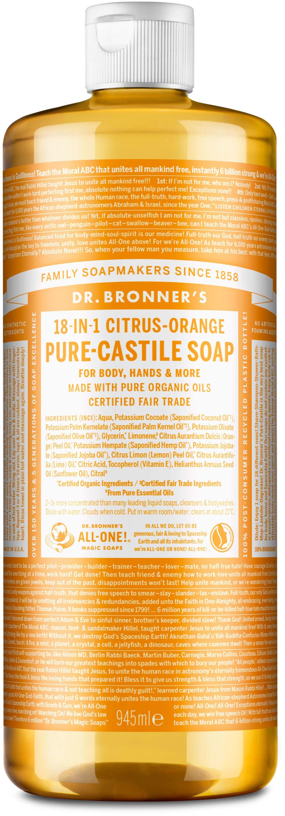 Dr. Bronner's Liquid Soap CitrusOrange 945 ml