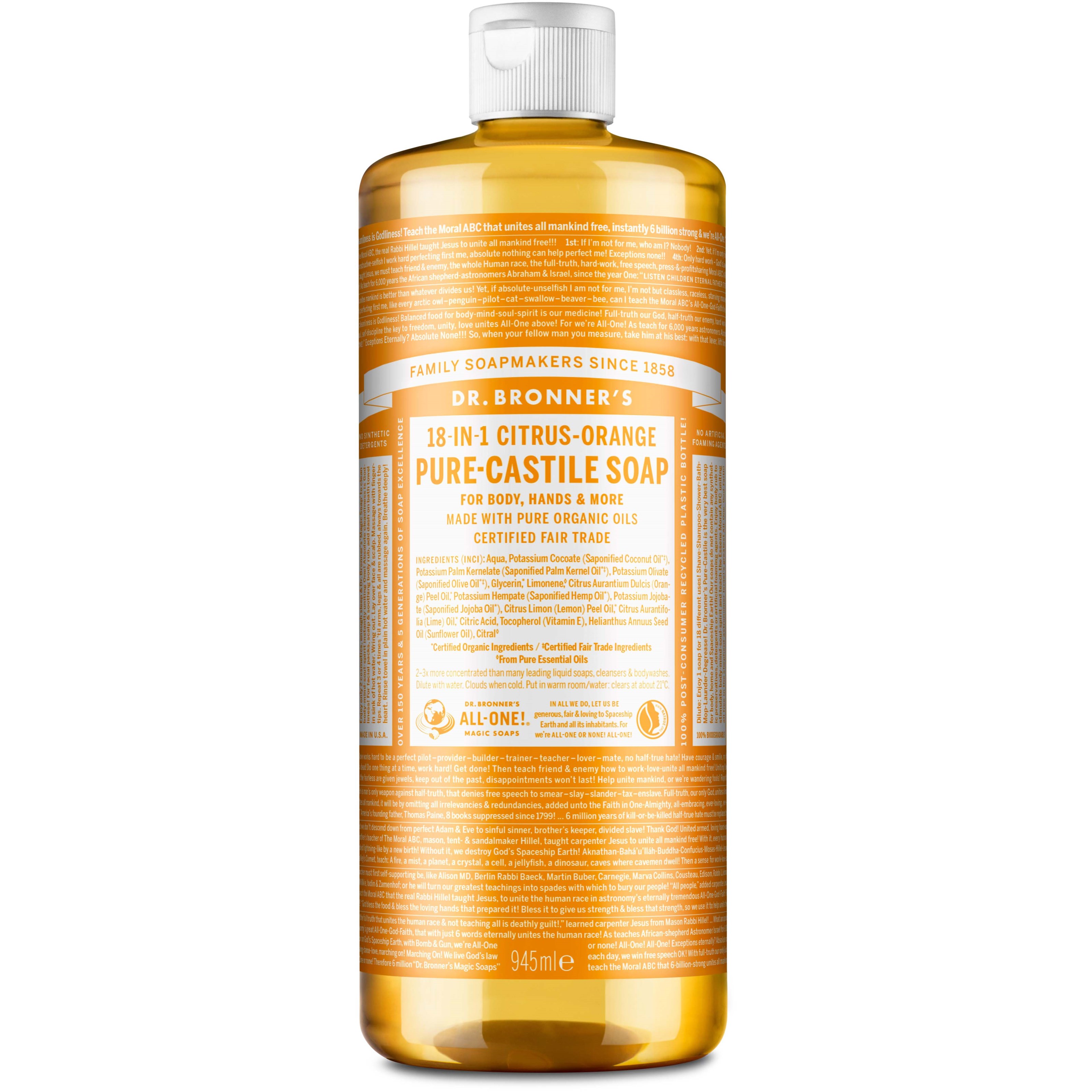Läs mer om Dr. Bronners Liquid Soap Citrus-Orange 945 ml