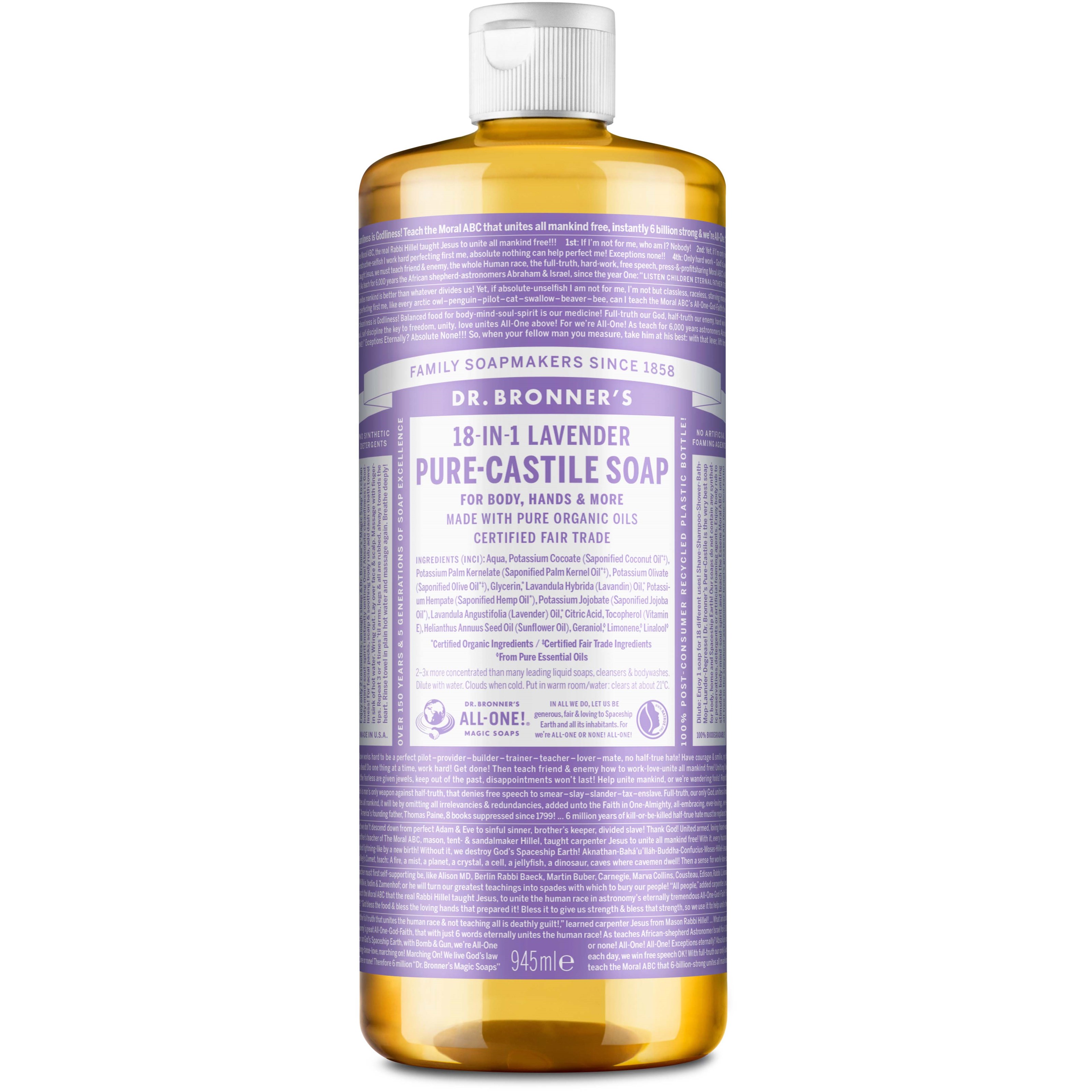Dr. Bronners Pure Castile Liquid Soap Lavender 945 ml
