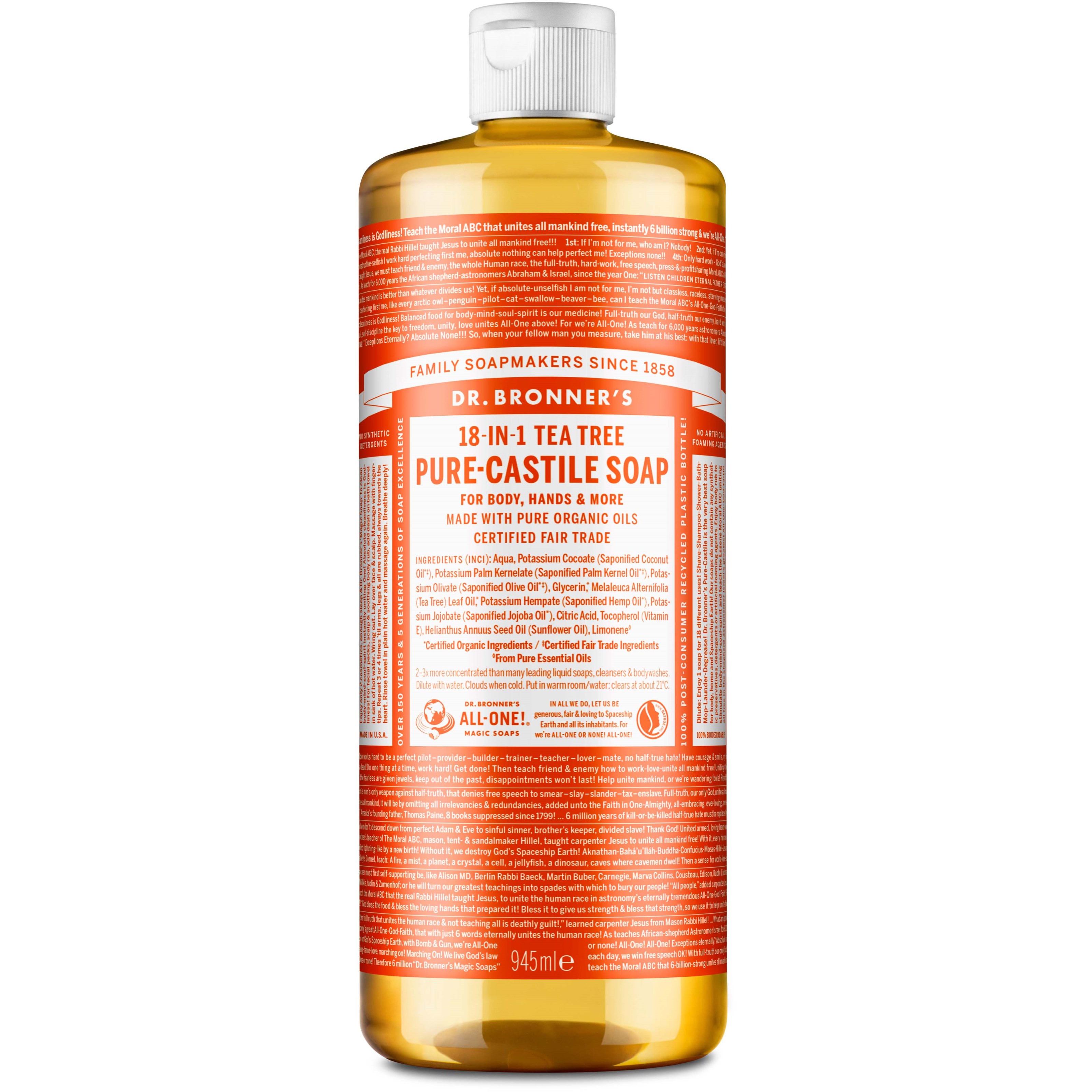 Dr. Bronner's Liquid Soap Tea Tree 945 ml billede